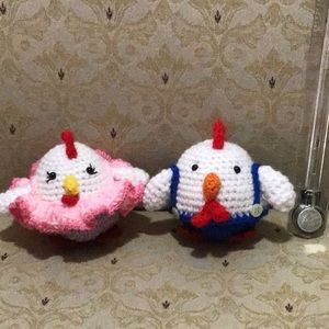 Cute chicken couple amigurumi